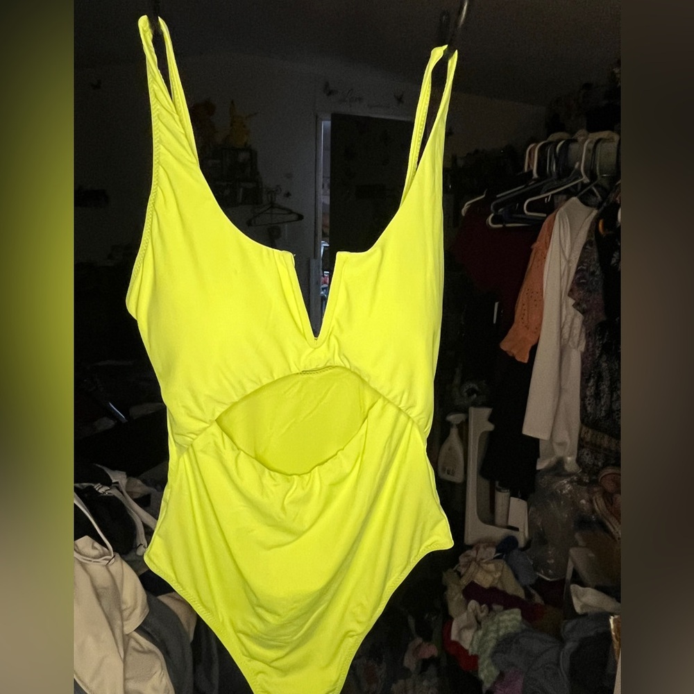 Neon Yellow One Piece Swimsuit